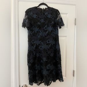 Elie Tahari Blue Floral Lace Dress 12